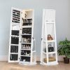 Jewelry Armoire with Full Length Mirror 360¬∞ and Large Capacity Jewelry Organizer Armoire; Lockable Mirror with Jewelry Storage; Multi Storage Shelve