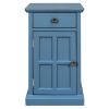 U-Can Classic Vintage Livingroom End Table Side Table with USB Ports and One Multifunctional Drawer with cup holders
