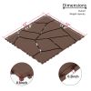 Stone Style 12" Patio Deck Tiles, DIY Module Interlocking Decking Tiles Floor Tile