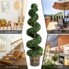 2 Pieces 4 Feet Artificial D√©cor Green Boxwood Spiral Tree Set