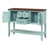 TREXM Cambridge Series Ample Storage Vintage Console Table with Four Small Drawers and Bottom Shelf for Living Rooms