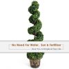 2 Pieces 4 Feet Artificial D√©cor Green Boxwood Spiral Tree Set