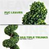 2 Pieces 4 Feet Artificial D√©cor Green Boxwood Spiral Tree Set