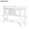 TREXM Cambridge Series Ample Storage Vintage Console Table with Four Small Drawers and Bottom Shelf for Living Rooms