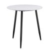 Modern Style Nesting Cocktail Tables and Side Table 3-Piece Occasional Table Set Black Metal Legs White Sintered Stone Top