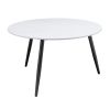 Modern Style Nesting Cocktail Tables and Side Table 3-Piece Occasional Table Set Black Metal Legs White Sintered Stone Top