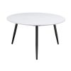 Modern Style Nesting Cocktail Tables and Side Table 3-Piece Occasional Table Set Black Metal Legs White Sintered Stone Top