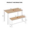 Dining Table Set, Bar Table with 2 Dining Benches, Kitchen Table Counter with Chairs, Industrial for Kitchen Breakfast Table, Living Room, Party Room