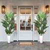 2pcs Large Artificial Plants Fake Palm Tree Tropical Palm Leaves Faux Palm Plants Tall Tree Indoor Real Touch Plastic Monstera Leaves for Home Garden