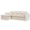 Sofa Deep Seat Sofa 3 Seater for Living Room Oversized Comfy Sofa L-Shape Sofa Couch with Chaise Home Furniture Sleeper Sectional Sofa for Apartment