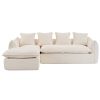 Sofa Deep Seat Sofa 3 Seater for Living Room Oversized Comfy Sofa L-Shape Sofa Couch with Chaise Home Furniture Sleeper Sectional Sofa for Apartment