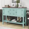 TREXM Cambridge Series Ample Storage Vintage Console Table with Four Small Drawers and Bottom Shelf for Living Rooms