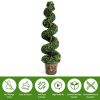 2 Pieces 4 Feet Artificial D√©cor Green Boxwood Spiral Tree Set