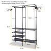Clothing Rack Clothes Rack, 66'' Multifunctional Garment Rack for Hanging Clothes, 4 Tiers Portable Closet Rack with 4 Hooks & 2 Hanging Rods