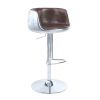 ACME Brancaster Adjustable Stool (1Pc) in Vintage Brown Top Grain Leather & Aluminum 96555