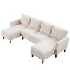 U_Style U-shaped Sponge-filled Cushion Combination Sofa, Suitable for Living Rooms, Studies, and Spacious Spaces