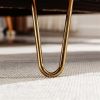 Ivory White Storage Ottoman Bench for End of Bed Gold Legs