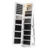 Jewelry Armoire with Full Length Mirror 360¬∞ and Large Capacity Jewelry Organizer Armoire; Lockable Mirror with Jewelry Storage; Multi Storage Shelve