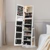 Jewelry Armoire with Full Length Mirror 360¬∞ and Large Capacity Jewelry Organizer Armoire; Lockable Mirror with Jewelry Storage; Multi Storage Shelve