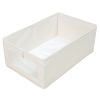 4Pcs Foldable Linen Clothing Storage Bin with Visible Clear Window Convenient Handle Multipurpose Collapsible Storage Basket Closet Fabric Container F