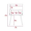 Otom Nightstand , Superior Top, One Open Shelf, One Drawer, Four Legs -Smokey Oak / White