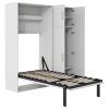 Twin Size Murphy Bed with Lockers and Wardrobes, White(Expected Arrival Time:9.27)