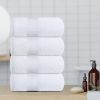 Resort Collection Soft Bath Towels 4 Pack White 28x55 inch Luxury Hotel Plush Absorbent Cotton Bath Towel Large