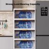 15.75" Side Wide 4-Layers Flip Open Storage Box With Wheels, Movable Storage Cabinet, Kitchen Shelf, Movable Storage Island, Home Organization