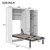 Twin Size Murphy Bed with Lockers and Wardrobes, White(Expected Arrival Time:9.27)