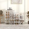12 Pack Shoe Storage Box, Clear Plastic Stackable Shoe Organizer for Closet, Space Saving Shoe Rack Sneaker Container Bin Holder