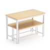 Dining Table Set, Bar Table with 2 Dining Benches, Kitchen Table Counter with Chairs, Industrial for Kitchen Breakfast Table, Living Room, Party Room