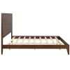 Mid-Century Modern Platform Bed Wood Slat Support with No Box Spring Needed,King Walnut