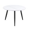 Modern Style Nesting Cocktail Tables and Side Table 3-Piece Occasional Table Set Black Metal Legs White Sintered Stone Top