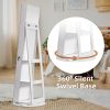 Jewelry Armoire with Full Length Mirror 360¬∞ and Large Capacity Jewelry Organizer Armoire; Lockable Mirror with Jewelry Storage; Multi Storage Shelve