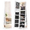 Jewelry Armoire with Full Length Mirror 360¬∞ and Large Capacity Jewelry Organizer Armoire; Lockable Mirror with Jewelry Storage; Multi Storage Shelve