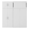 Twin Size Murphy Bed with Lockers and Wardrobes, White(Expected Arrival Time:9.27)