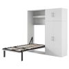 Twin Size Murphy Bed with Lockers and Wardrobes, White(Expected Arrival Time:9.27)