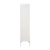Tall Narrow Tower Freestanding Cabinet with 2 Shutter Doors 5 Tier Shelves for Bathroom, Kitchen ,Living Room ,Storage Cabinet,White