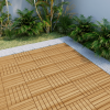 30 PCS Interlocking Deck Tiles Striped Pattern, 12" x 12" Square Yellow Acacia Hardwood Outdoor Flooring for Patio, Bancony, Pool Side,...