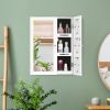 Non Full Mirror Wooden Wall Mounted Mirror Cabinet With Photo Frame; Multi-Layer Storage And Jewelry Storage - White