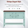 TREXM Cambridge Series Ample Storage Vintage Console Table with Four Small Drawers and Bottom Shelf for Living Rooms