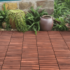 10 PCS Interlocking Deck Tiles Striped Pattern, 12" x 12" Square Acacia Hardwood Outdoor Flooring for Patio, Bancony, Pool Side,...