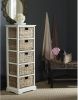 SAFAVIEH Home Collection Vedette Distressed White 5-Drawer Wicker Basket Storage Tower (Fully Assembled)
