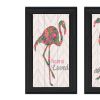 Trendy Decor 4U "Flamingo's - A matrix colors!" Framed Wall Art for Living Room, Wall Art Print for Home Decor, Bedroom Wall Art by Cindy Jacobs