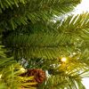 Pre-lit Xmas Tree Artificial Christmas 4-Piece Set,Garland, Wreath and Set of 2 3FT Entrance Trees X-mas with LED Lights, Christmas Tree