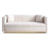 Contemporary Vertical Channel Tufted Velvet Sofa Modern Upholstered Couch for Living Room Apartment with 2 pillows,Beige