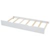 Twin Size Platform Bed with Storage Headboard and Footboard, Pull Out Shelves and Twin Size Trundle, White