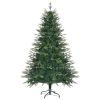 6FT Pre-Lit Aspen Fir Artificial Christmas Tree with Wreath & Garland,Grass Green Xmas Tree with 380 Multi-Color LED Lights, 11 Lighting Modes