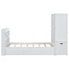 Twin Size Platform Bed with Storage Headboard and Footboard, Pull Out Shelves and Twin Size Trundle, White