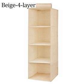 1pc Wardrobe Hanging Storage Bag; Drawer Fabric Closet Storage Organizer Holder (Color: Beige, size: 4-layer)